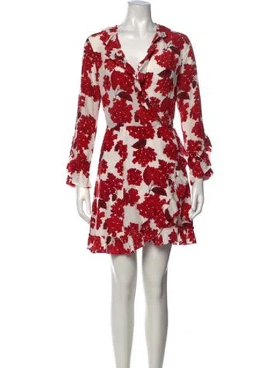 Pre-owned The Kooples Floral Print Mini Dress In White