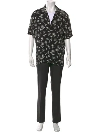 Pre-owned The Kooples Floral Print Short Sleeve Shirt In Black