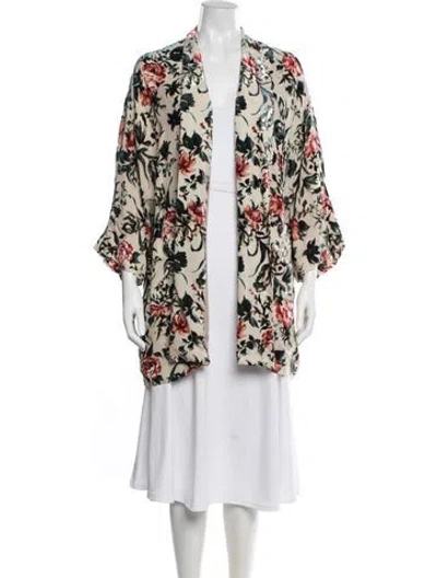 Pre-owned The Kooples Floral Print Sweater In Neutrals