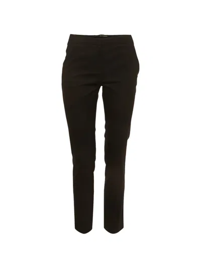 Pre-owned The Kooples Gabardine Straight-fit Trousers In Black