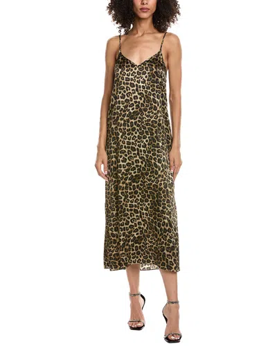 The Kooples Grand Leo Classic Leo Silk Maxi Slip Dress In Animal Print