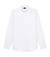 The Kooples Mens Whi01 Curved-hem Slim-fit Cotton Shirt In White