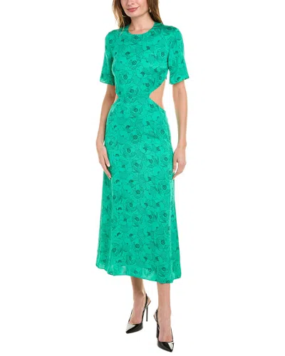The Kooples Graphic Poppies Maxi Dress In Green