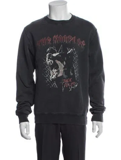 Pre-owned The Kooples Graphic Print Crew Neck Pullover In Gray