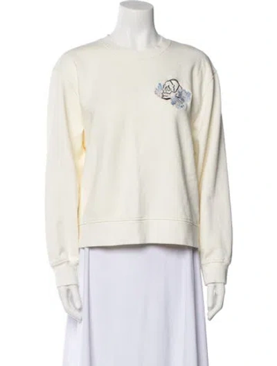 Pre-owned The Kooples Graphic Print Crew Neck Sweatshirt In Neutral