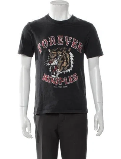 Pre-owned The Kooples Graphic Print Crew Neck T-shirt In Black