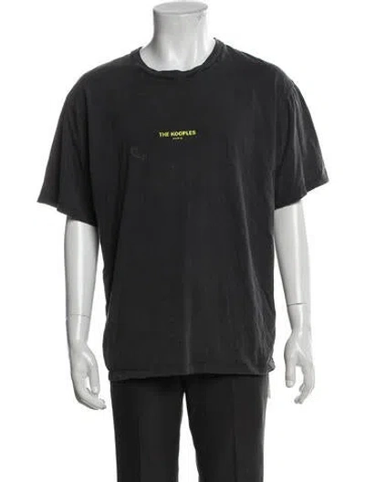 Pre-owned The Kooples Graphic Print Crew Neck T-shirt In Gray