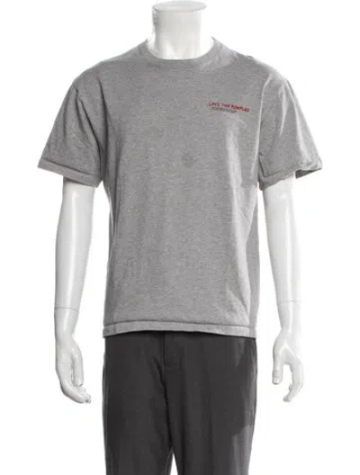 Pre-owned The Kooples Graphic Print Crew Neck T-shirt In Gray