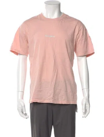 Pre-owned The Kooples Graphic Print Crew Neck T-shirt In Pink