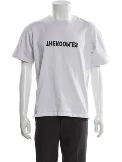 Pre-owned The Kooples Graphic Print Crew Neck T-shirt In White