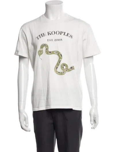 Pre-owned The Kooples Graphic Print Crew Neck T-shirt In White