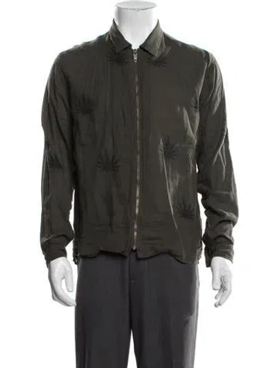 Pre-owned The Kooples Graphic Print Jacket In Green