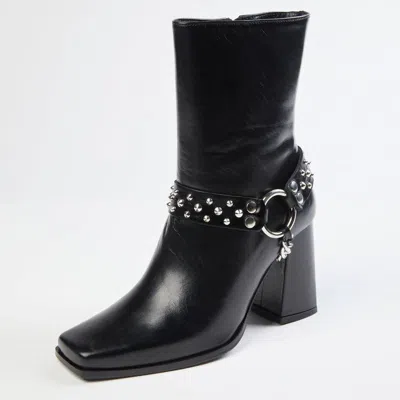 The Kooples Heeled Boots With Removable Jewel In Black In Multi