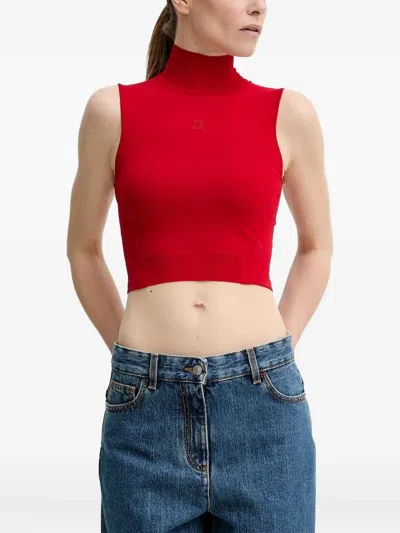 The Kooples High-neck Sleeveless Top In Red