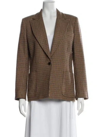 Pre-owned The Kooples Houndstooth Print Blazer In Neutral