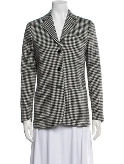 Pre-owned The Kooples Houndstooth Print Coat In Neutral