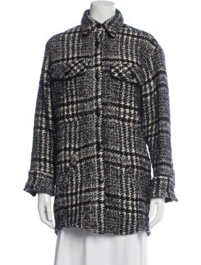 Pre-owned The Kooples Houndstooth Print Jacket In Blue