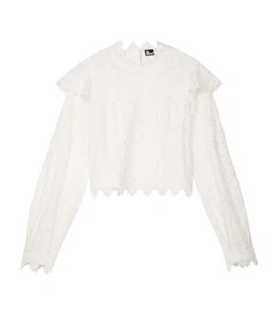 The Kooples Lace Blouse In Ivory