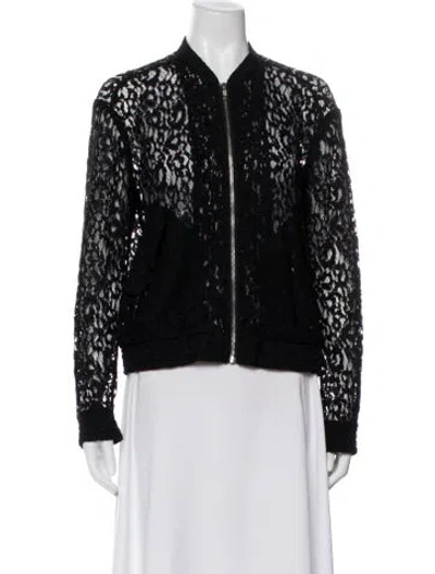 Pre-owned The Kooples Lace Lace Pattern Jacket In Black