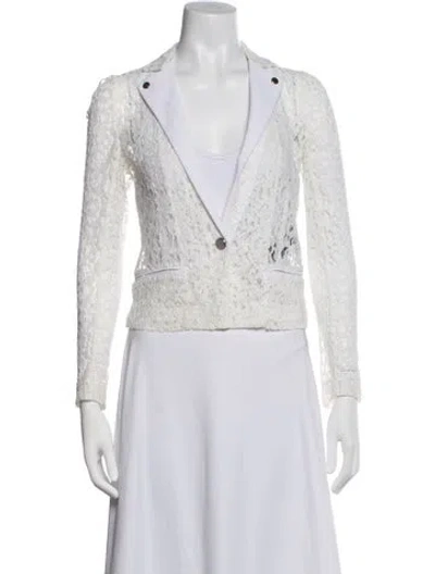 Pre-owned The Kooples Lace Pattern Blazer W/ Tags In White