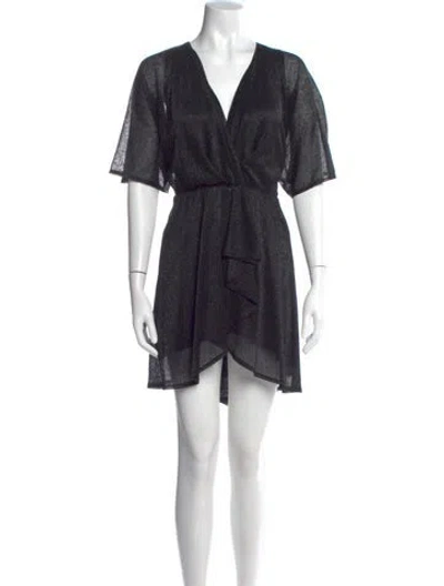 Pre-owned The Kooples Lace Pattern Knee-length Dress In Black