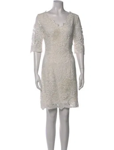 Pre-owned The Kooples Lace Pattern Knee-length Dress In Neutral
