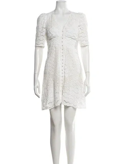 Pre-owned The Kooples Lace Pattern Mini Dress In White