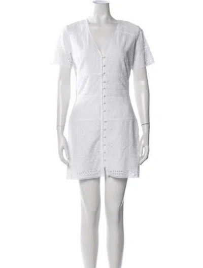 Pre-owned The Kooples Lace Pattern Mini Dress In White
