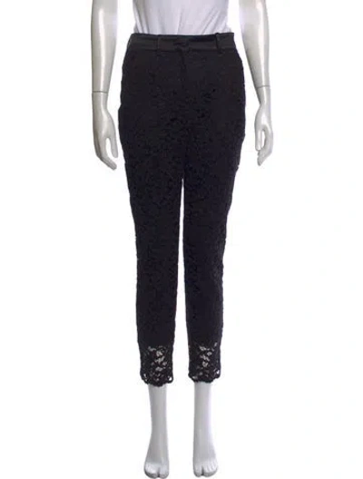 Pre-owned The Kooples Lace Pattern Skinny Leg Pants In Black