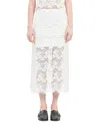 The Kooples Lace Straight Fit Skirt In Ecru