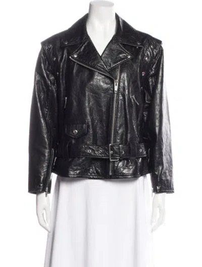 Pre-owned The Kooples Lambskin Biker Jacket In Multi