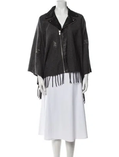 Pre-owned The Kooples Lambskin Coat In Gray