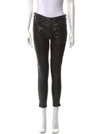 Pre-owned The Kooples Lambskin Skinny Leg Pants In Black