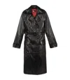 The Kooples Womens Black Notched-lapel Detachable-belt Regular-fit Leather Coat In Black