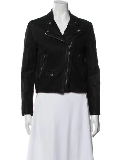 Pre-owned The Kooples Leather Biker Jacket In Black