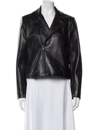 Pre-owned The Kooples Leather Biker Jacket In Black