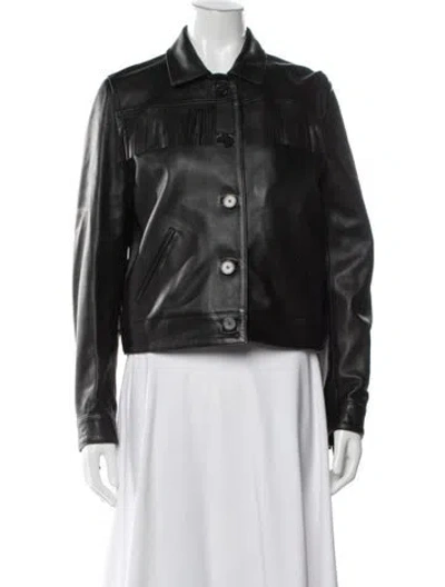 Pre-owned The Kooples Leather Biker Jacket In Black