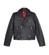 The Kooples Asymmetric-fastened Lambskin-leather Biker Jacket In Black