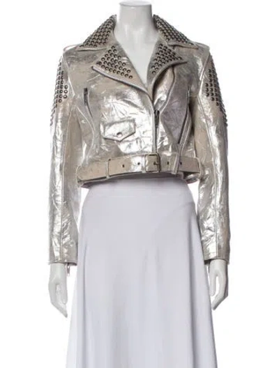 Pre-owned The Kooples Leather Biker Jacket In Multi
