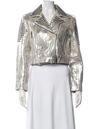 Pre-owned The Kooples Leather Biker Jacket In Multicolor