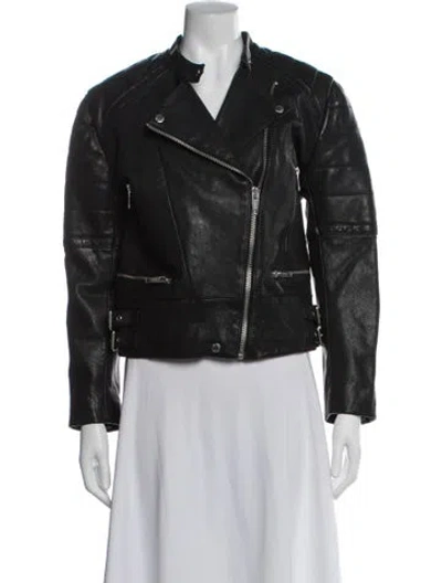 Pre-owned The Kooples Leather Biker Jacket W/ Tags In Black