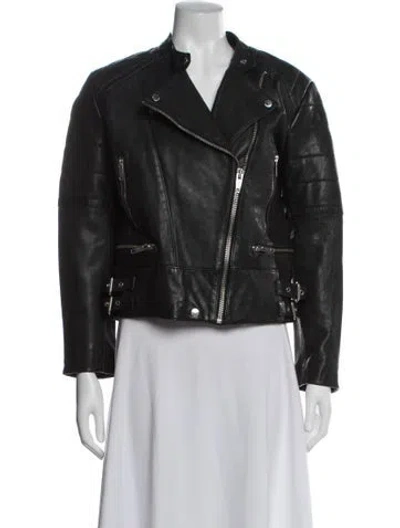 Pre-owned The Kooples Leather Biker Jacket W/ Tags In Black