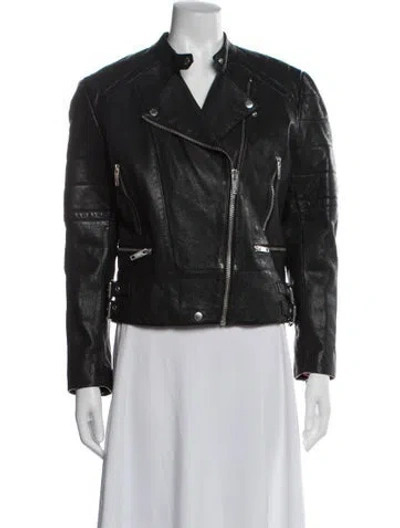 Pre-owned The Kooples Leather Biker Jacket W/ Tags In Black