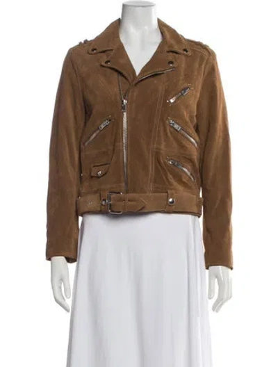 Pre-owned The Kooples Leather Biker Jacket W/ Tags In Neutrals