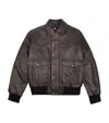 The Kooples Mens Dark Brown Flap-pocket Oversized-fit Leather Jacket In Brown