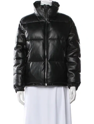 Pre-owned The Kooples Leather Bomber Jacket W/ Tags In Black