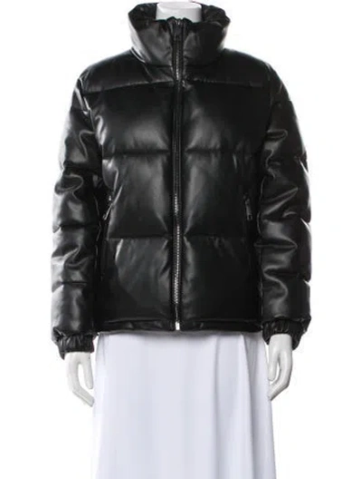 Pre-owned The Kooples Leather Bomber Jacket W/ Tags In Black