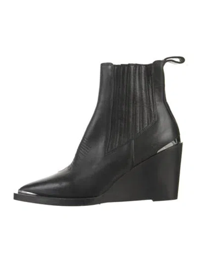 Pre-owned The Kooples Leather Chelsea Boots In Black