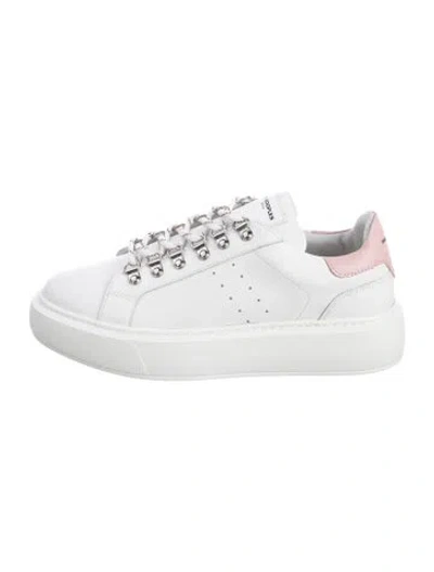 Pre-owned The Kooples Leather Chunky Sneakers W/ Tags In White