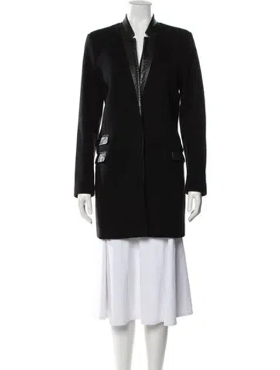 Pre-owned The Kooples Leather Coat In Black